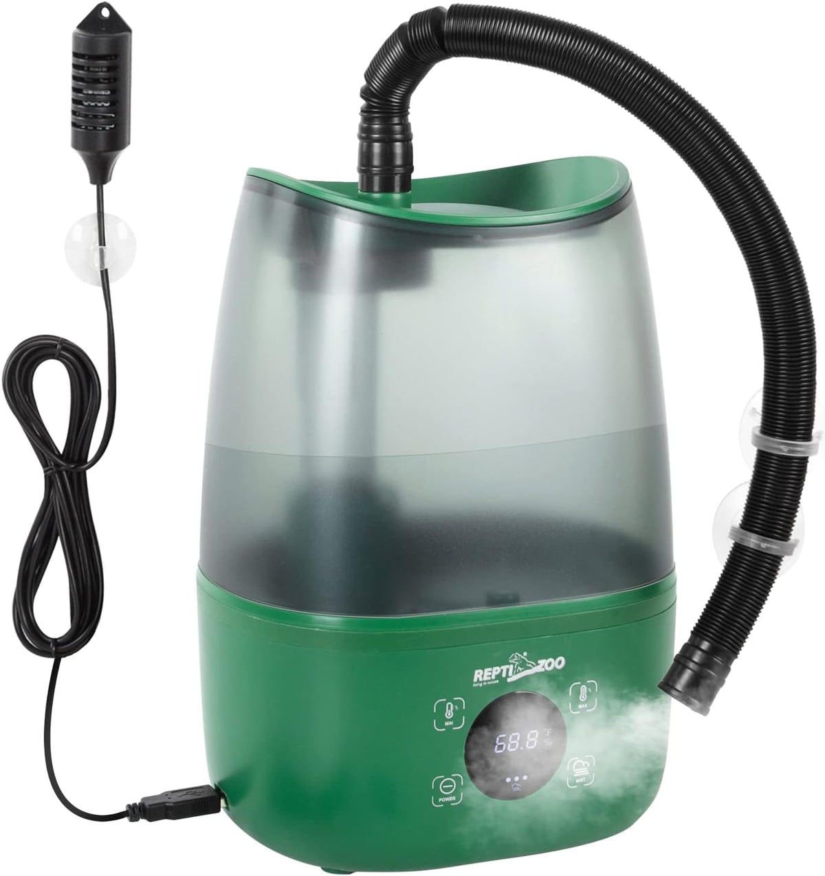 REPTIZOO Reptile Humidifier Fogger, 4L Large Reptile Fogger with Humidity Control, Terrarium Humidifiers with Extended Tube Automatic Reptile Misting System for Reptiles Amphibians Herps Vivarium