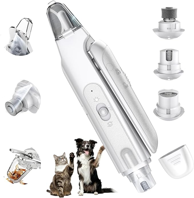 2-in-1 Cat Nail Clippers & Dog Nail Clippers Trimmers for Large Medium Small Dogs Cats Claw Trimmer Quick Sensor and Safety Guard USB Rechargeable with 2 LED Lights Dogs Nail Trimmer