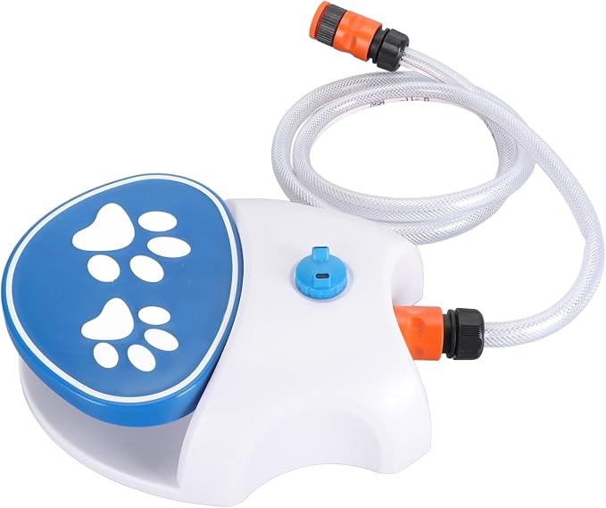 Dog Water Fountain Outdoor, Activated Pet Water Dispenser with Stainless Steel Hose, for Small Medium Large Dogs