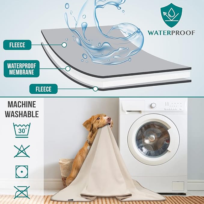 PetAmi Waterproof Pet Blanket Dog Bed Couch Cover for Furniture, Reversible Washable Soft Fleece