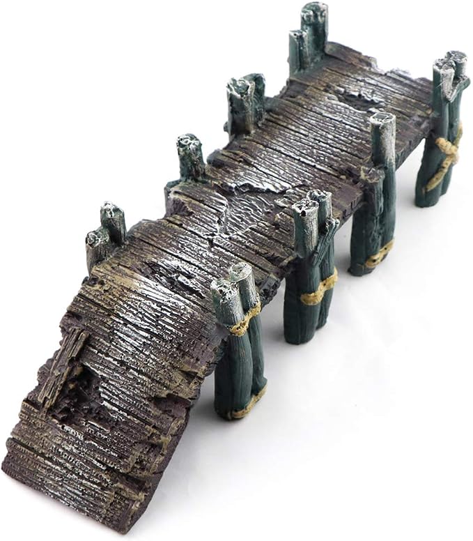 AQUA KT Aquarium Single-Plank Arch Bridge Drawbridge Rock for Cichlid Guppy Betta Glofish Fish Tank Landscape Decoration