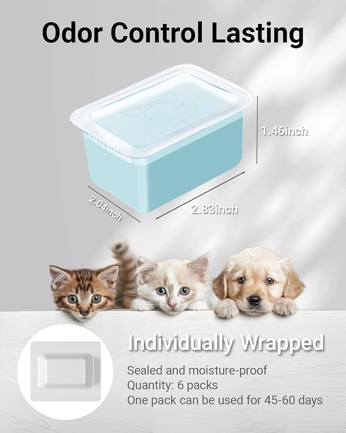 N60 Cat Litter Odor Eliminator Compatible with Petkit Purobot Ultra and Purobot Max Pro Self-Cleaning Cat Litter Box, Pet Odor Control, Cat Litter Deodorizer for Home, Long-Lasting Odor Remove, 6 Pack