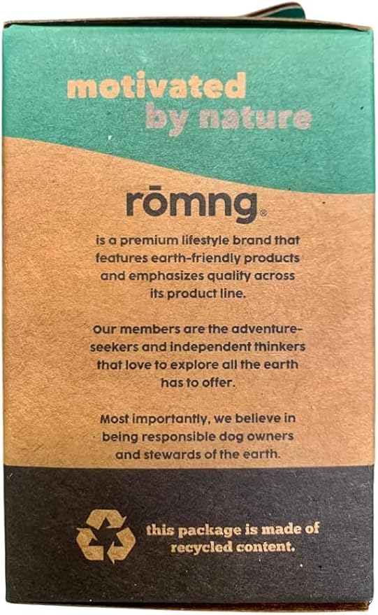 ROMNG Compostable Dog Poop Bags, Plant-Based, TUV Certified, Unscented, Leak-Proof, 12 Rolls, 180 Bags, Black