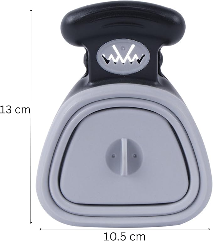 Dog Pooper Scooper with Waste Bag Dispenser – Small Size, Portable, Lightweight, One-Hand Operation, Leak-Proof, Durable Pet Waste Scooper (Grey)