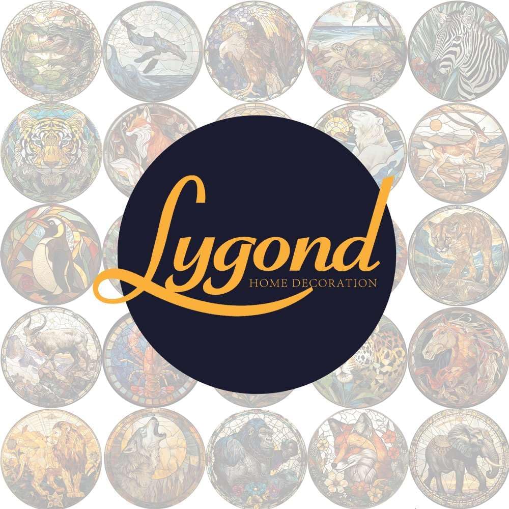 Lygond Metal Sign Tin Sign Circular Stained Glass Crocodile Restroom Tin Sign for Yard 12×12 Inches