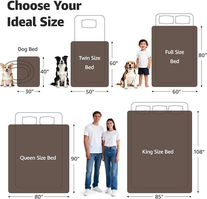 LOOBANI Waterproof Puppy Blanket for Dog Crate, 30"x40", Coffee | Ideal for Small Medium Dogs Cats Bed, Double-Side Flannel Reversible, Liquid Pee Proof Stain-Proof for Furniture Protection