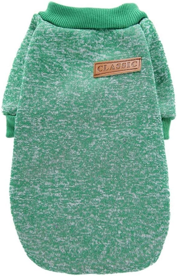 Jecikelon Dog Clothes Dogs Sweater Soft Puppies Clothing Winter Puppy Sweaters Warm Outfit for Dogs Small XXS XS Cat Apparel (Green, XS)