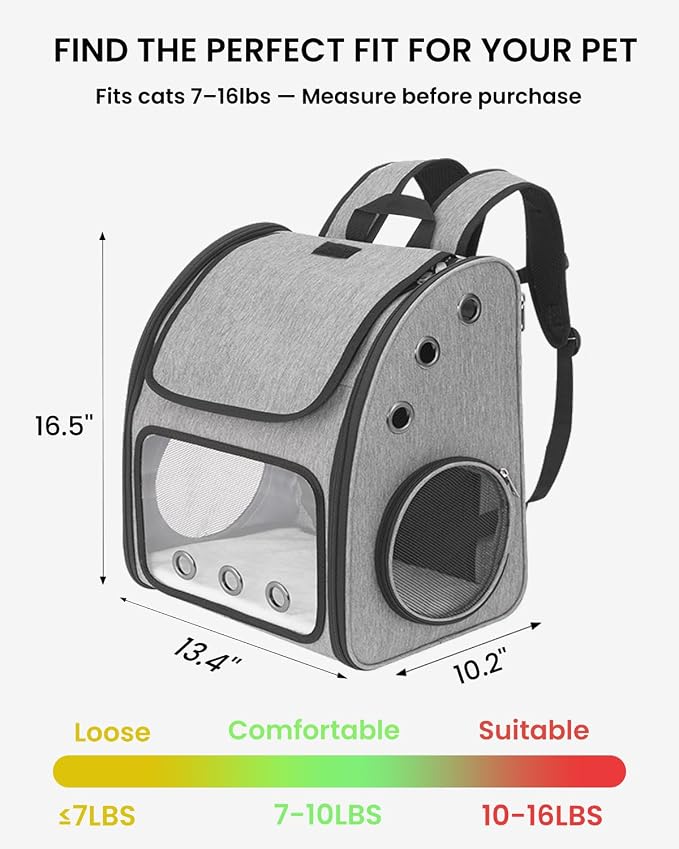 Expandable Cat Backpack Carrier for Small Cats/Dogs Airline Approved | Pet Carrier Backpack with Large Space/Breathable Mesh/Anti-Collapse,for Travel/ Hiking/Camping/Vet, Up to 18 lbs