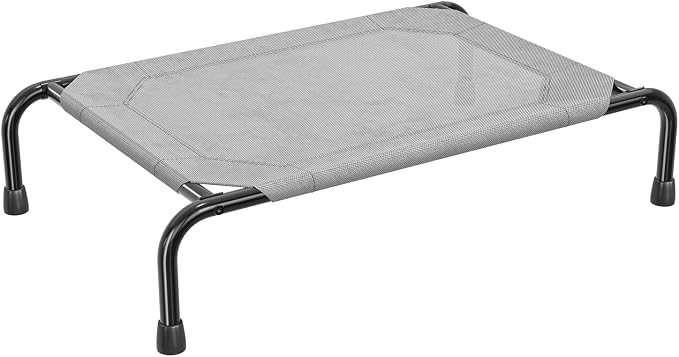 Simple Trending Raised Dog Bed for Small Dogs, Waterproof Elevated Dog Cot, Outdoor Cooling Pet Bed, 36.5" x 22.5", Grey | Pet Bed for Small Dogs, Waterproof Cover, Breathable mesh, Non-Slip Feet, Suitable for Indoor or Outdoor Use, 36.5" x 22.5"