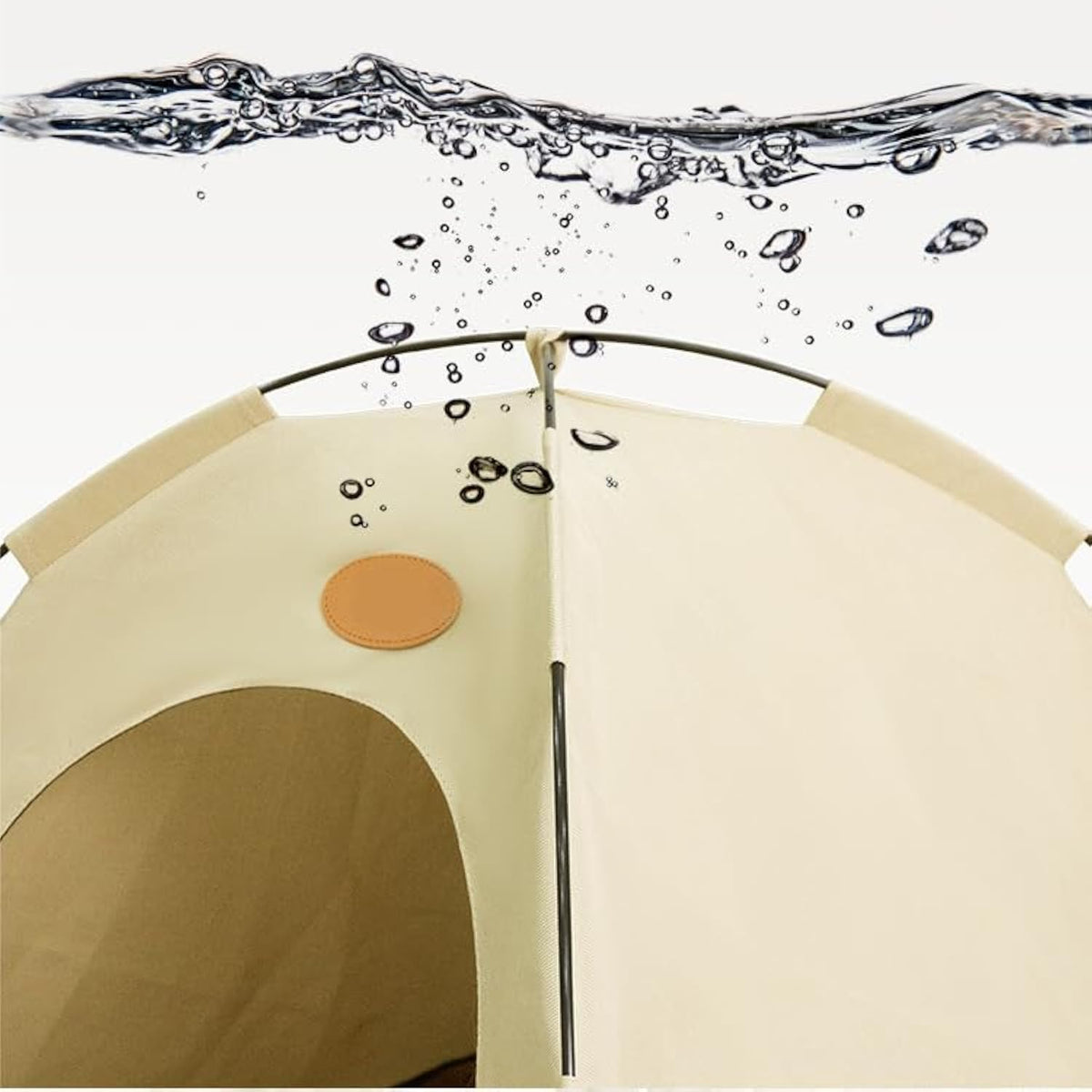 BreezyDen Pop-Up Pet Tent – Portable Indoor/Outdoor Cat Tent, Waterproof Pet Hideaway for Cats & Small Dogs with Mesh Window, Anti-Slip Base & Washable Design (White, L (15 catties Kitten))