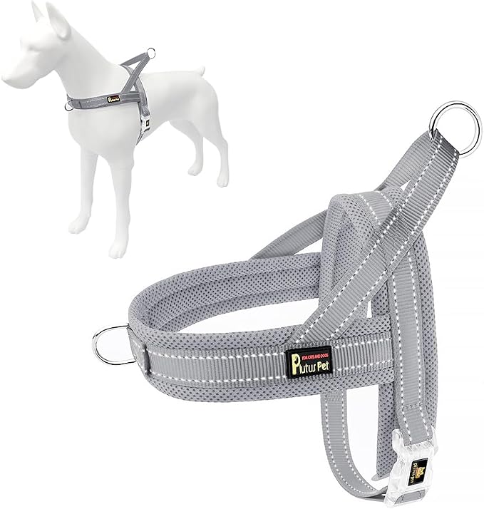 Plutus Pet No Pull Dog Harness for Small Dogs, Breathable Mesh Padded | Adjustable Reflective with Handle, Escape Proof, Quick Fit Pet Vest, Front Clip, for Training and Walking, Gray, S