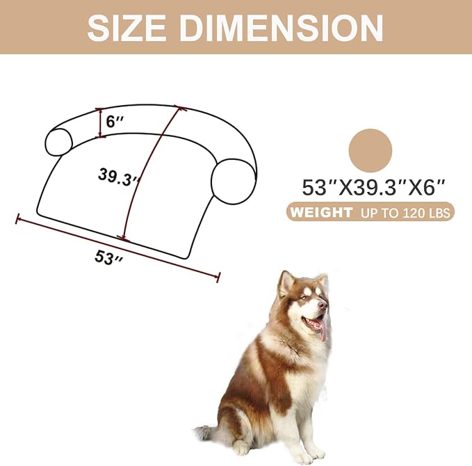 Luxurious Calming Dogs/Cats Bed Mats, Dog Pad Washable Removable Couch Cover, Plush Long Fur Mat for Pets, Waterproof Lining, Perfect for Small, Medium and Large Dogs and Cats (Beige, 53"x39")