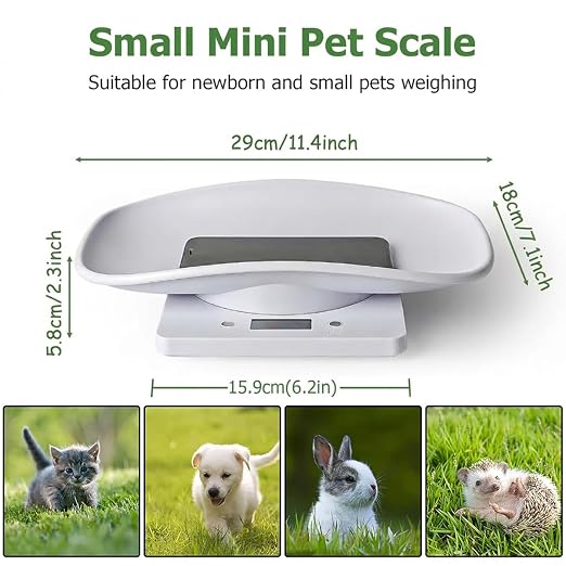 Digital Small Animals Scales for Weighing with Tape Measure, Puppy Whelping Scale Weigh Your Kitten, Rabbit with High Precision, Multifunction Electronic Baby Scales for Small Dogs Cats Crawl Pet
