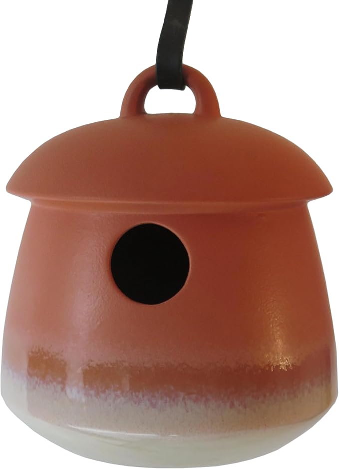 Byer of Maine Return Bird Home, Hanging Bird House, Soft Red, 7 D x 7 H inches