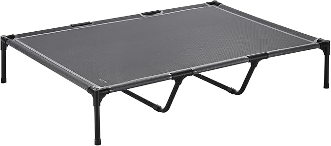 VEVOR Elevated Dog Bed for Large Dogs, Portable Raised Dog Cot with Steel Metal Frame and Breathable Teslin Mesh, Indoor & Outdoor Pet Cooling Raised Hammock Bed, XL, Gray
