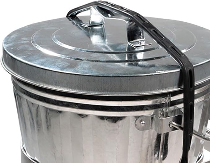 Mytee Products 4 Pack Galvanized Trash Can with Lid Ideal for Trailers - 10 Gallon Steel Mounted Small Outdoor Garbage Can for Home, Office, Bathroom, Kitchen - Fire and Heat Resistant