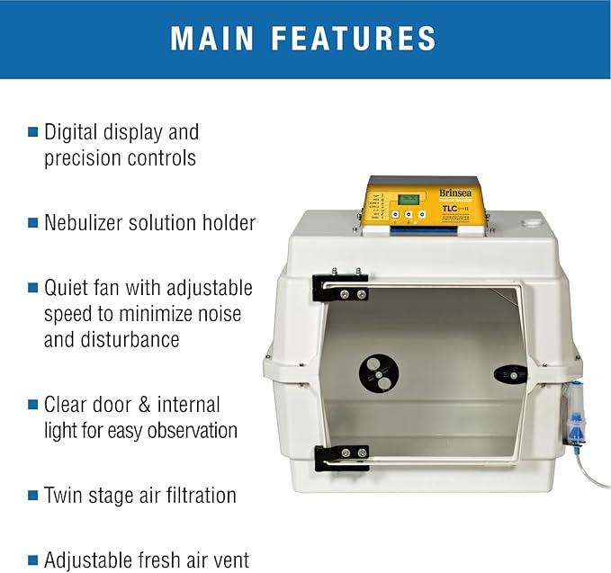Brinsea TLC-40 Advance Series II Bird Brooder Pet Incubator with Nebulizer and Digital Display, ICU Incubator for Adult Birds, Newborn Puppies, Kittens, and Other Small Animals