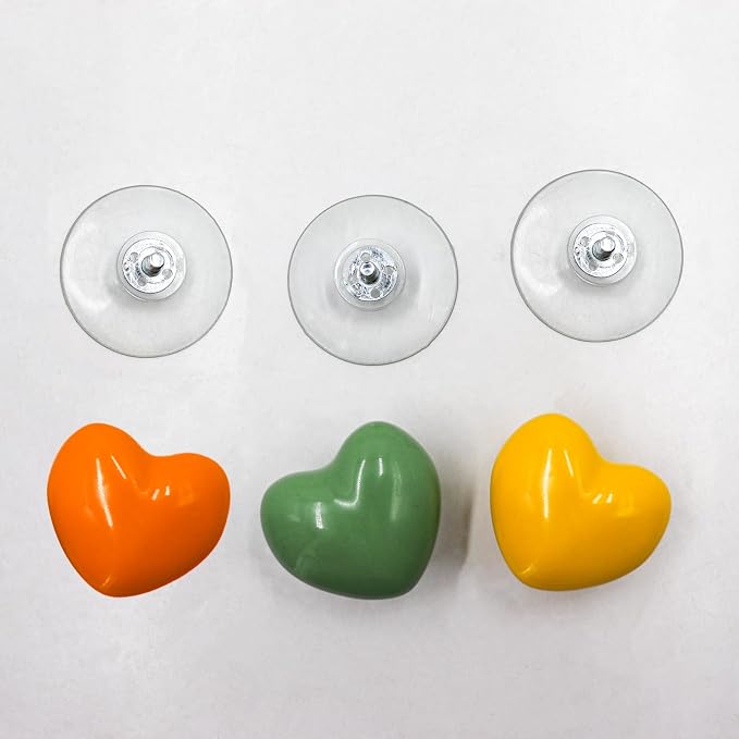 Tree Frog Terrarium Accessories, 3 Pack Multicolor Ceramic Relax & Climbing Spots with Suction Cups, Tank Habitat Accessories for African Dwarf Frog, Toad