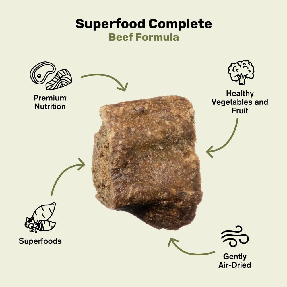 BADLANDS RANCH by Katherine Heigl- Superfood Complete, Air-Dried Adult Dog Food - High Protein, Zero Fillers, Superfood Nutrition (64 Ounce (Pack of 4), Beef)
