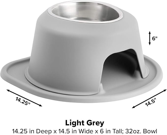 WeatherTech Single High Pet Feeding System - Raised Dog/Cat Bowl - 6" High Stand Light Grey (SH3206LGLG)