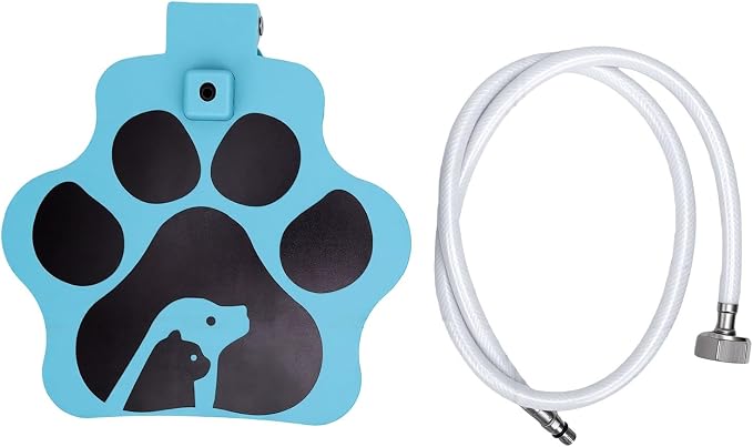 Outdoor Dog Water Fountain Step On, Paws Activated Dog Sprinkler with 1m Hose for Large Dogs, Pet Water Dispenser Drinking Toy for Courtyard, Provides Fresh