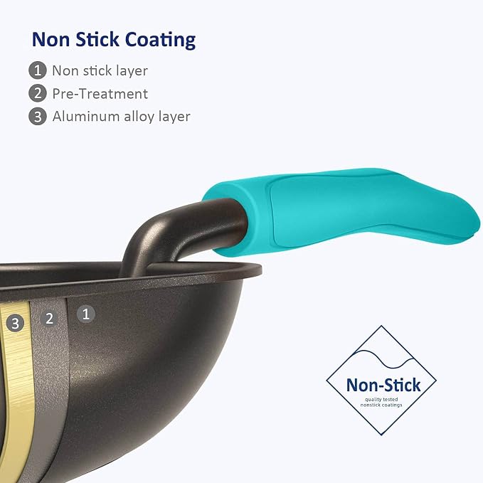 Cat Litter Scoop, Non-Stick Plated Aluminum Alloy Sifter, Kitty Durable Metal Scooper, Deep Shovel, Long Handle, Kitten Pooper Lifter, Size Large, Coated Black Body with Turkish Blue Handle