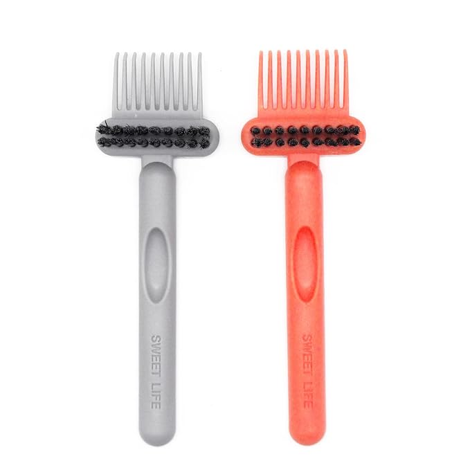 2 in 1 Hair Brush Cleaner Tool Comb and Dust Remover Set | 7 Inch Dual Sided Rake with Sturdy Bristles for Maintaining Daily Salon Grooming Accessories at Home
