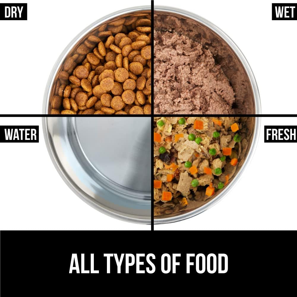GORILLA GRIP Set of 2 Dog Bowls, Holds 8 Cups (64 fl oz), Heavy Duty Metal Food and Water Bowl for Feeding Dogs and Cats, Dishwasher Safe Rust Resistant Stainless Steel, BPA Free Rubber Base Turquoise