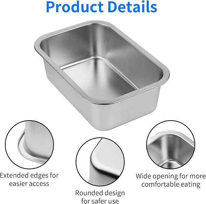 Ohtomber 1.25 Gallons Stainless Steel Dog Bowl, Big Pet Water & Food Bowl | No Spilling, Outdoor Feeder Dish Plate, For Indoor & Outdoor Feeding, Fits Big & Extra Large Dogs, Cats & All Pets