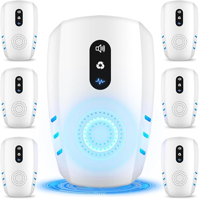 2026 Cvtayn Upgraded Ultrasonic Pest Repellent Indoor Repeller, Mouse Traps, Repellent Roach, Mouse, Bugs, Mosquito, Mice, Spider, Ant, Rodent Repellent Ultrasonic Plug in, 3 Mode Switching, 6 Packs