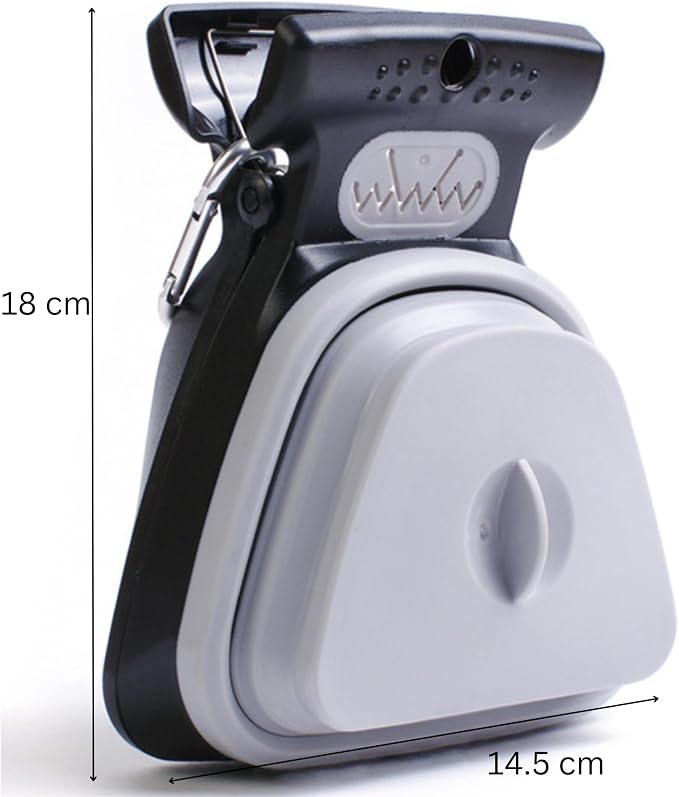Dog Pooper Scooper with Waste Bag Dispenser – Large Size, Portable, Lightweight, One-Hand Operation, Leak-Proof, Durable Pet Waste Scooper (Grey)