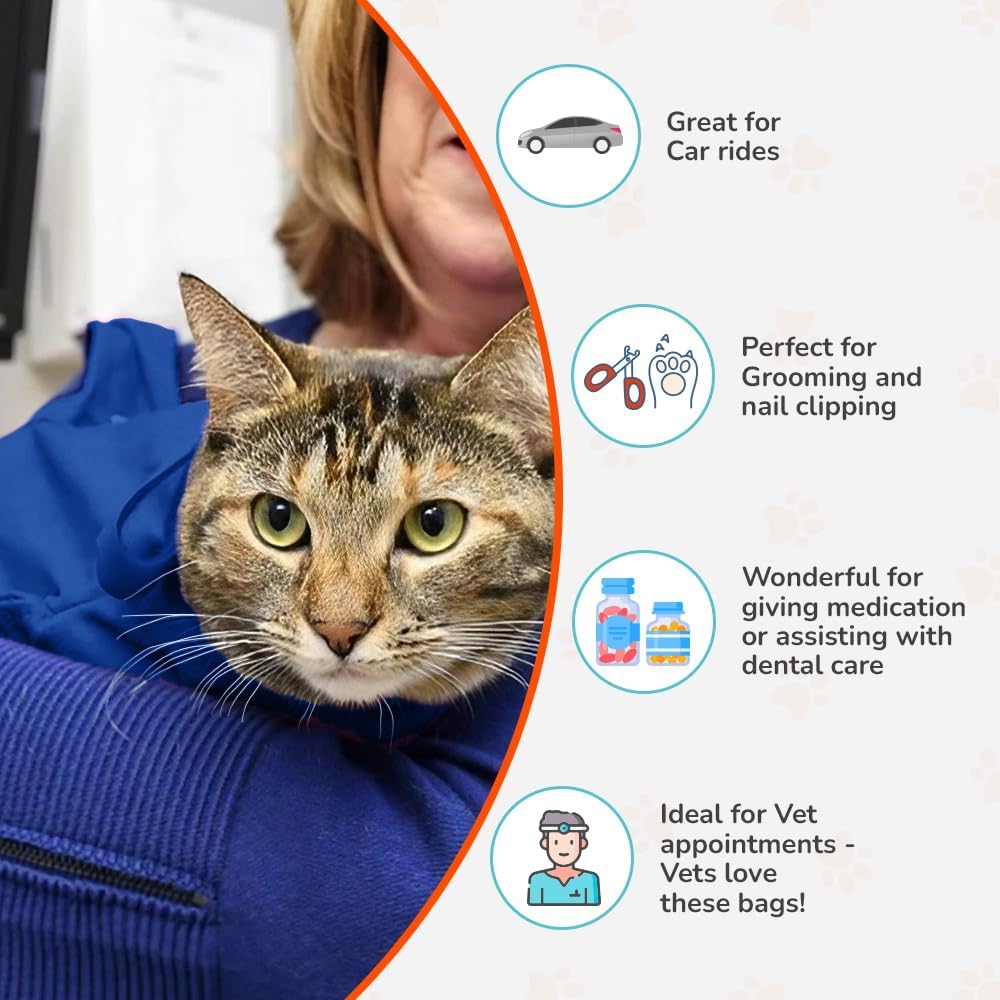 Cozy Comfort Carrier - Small Cobalt Blue Cat Carrier Soft for Grooming, Vet Visits, Medication Administration, Dental Care, Nail Trimming, and Car Travel