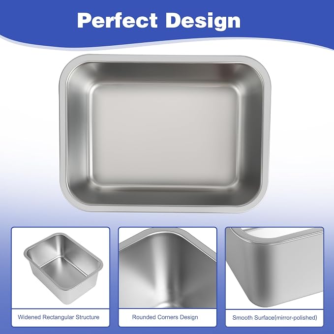 3 Gallon Large Dog Water Bowl, Stainless Steel Bowl, Giant Dogs | 3 Gallon Capacity, 14 x 10.3 x 6 in, Wide Rectangular Opening, Food or Water Use, Indoor Outdoor Use, Medium to Giant Dogs