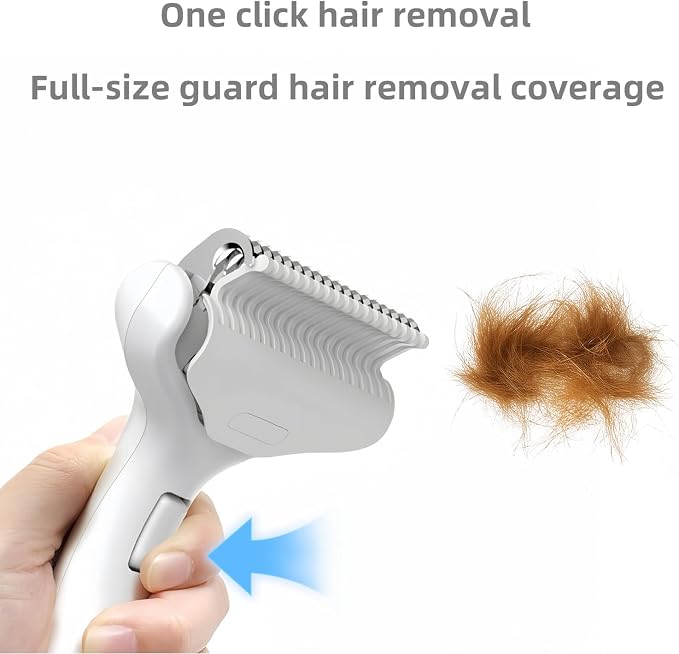 Undercoat Rake for Dogs & Cats, 3-in-1 Skin-Friendly Pet Fur Brush with One-Click Self-Clean Button, Deshedding Dog Brush for Long haired Pets, Cat Comb Removes Matted Fur & Loose Hair