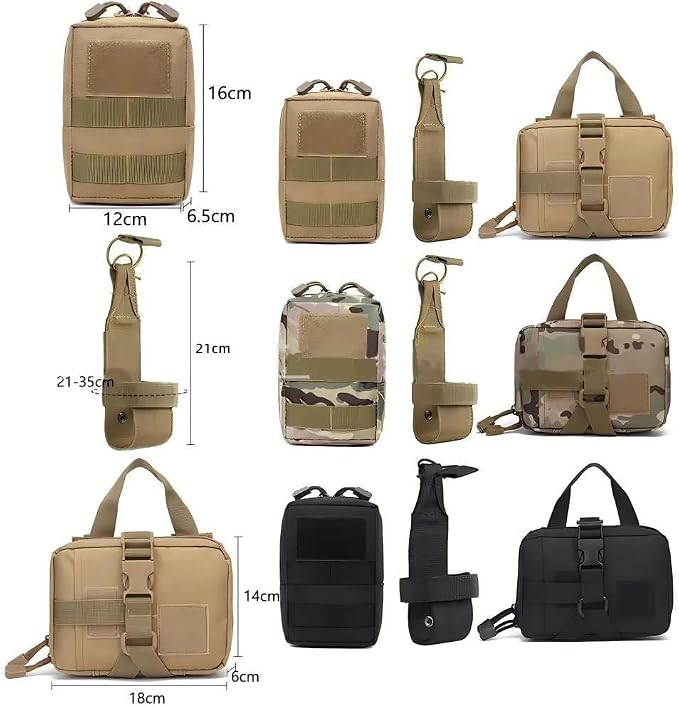 WAYO Dog Harness and Leash Set 6 Items - Military Tactical Vest with Collar for German Shepherd, Malinois, No Pull Training Walking Harness with Adjustable Straps (S/M/L/XL) (Brown, S)