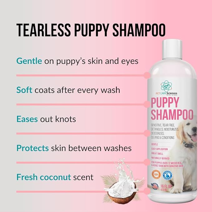 PET CARE Sciences 1 Gallon Tearless Puppy Shampoo and Conditioner - Groomers Choice - Made in The USA
