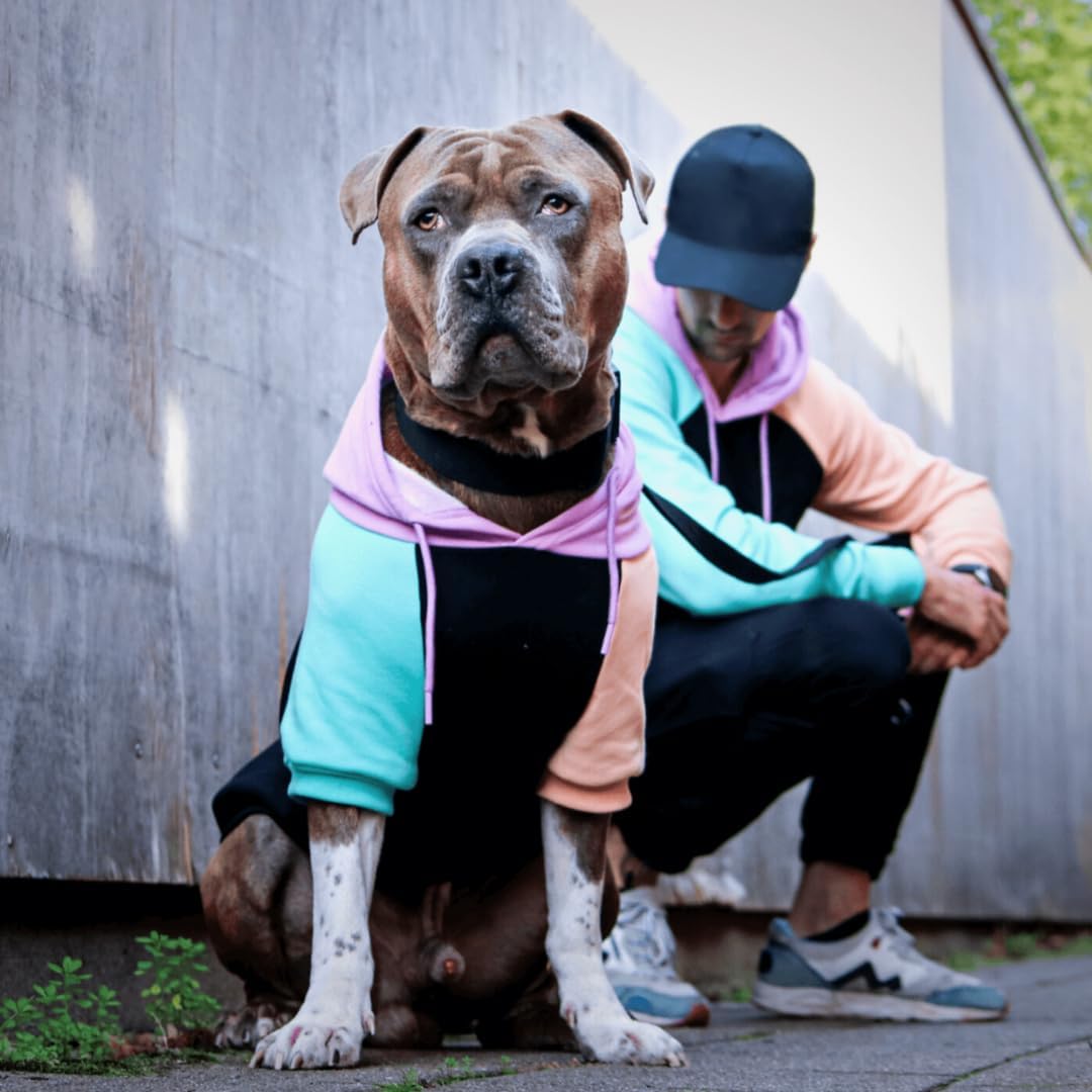 Spark Paws Dog Hoodie – Premium Dog Sweater for Small, Medium, and Large Dogs | Warm Outfits for French Bulldogs, Pitbull, Puppy, Winter Jacket Alternative - Cyber Punk - 3XL