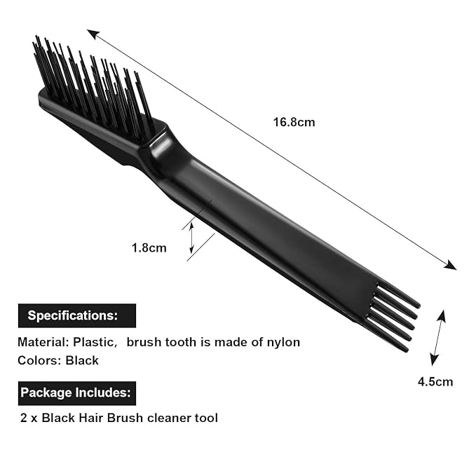 Yaomiao Hair Brush Cleaner Tool 2 Pack - 2-in-1 Dual Edge Hairbrush Cleaning Tool for Removing Hair, Dust & Lint from Brushes and Combs - Brush Cleaner for Home & Salon Use