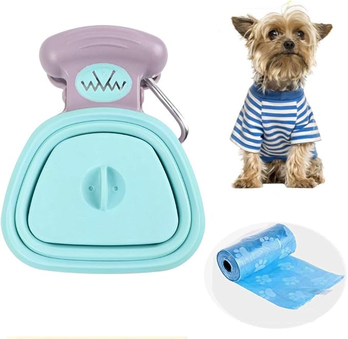 Dog Pooper Scooper, Portable Dog Poop Scooper with Waste Bags for Large & Small Dogs,Heavy Duty Dog Waste Cleaner,Dog Waste Pick Up,Easy to Use for Grass, Dirt, Gravel,Green,M
