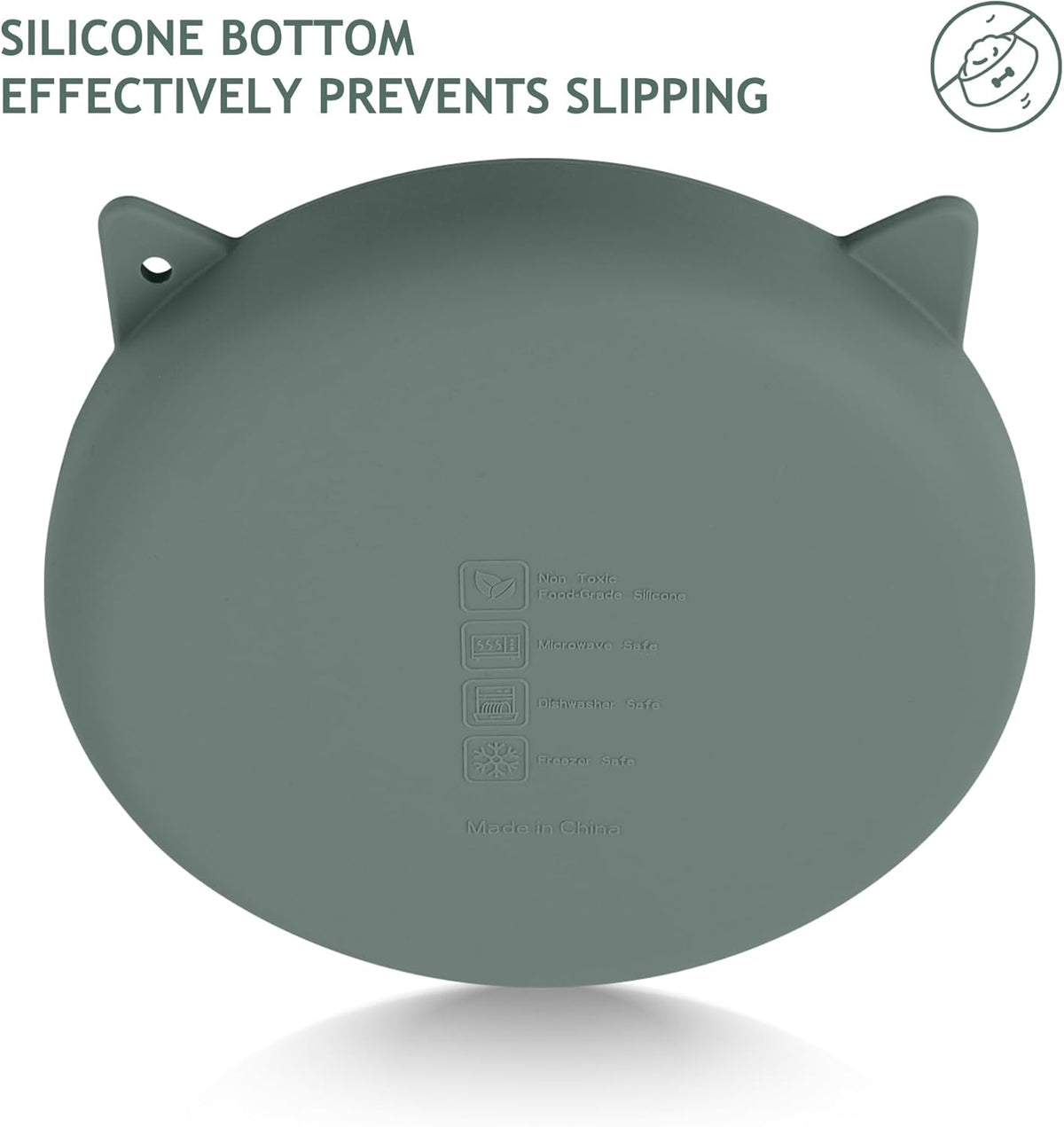 Coomazy Silicone Slow Feeder Dog Cat Bowls, Interactive Puzzle Toy for Pets Food Training, Keeps Dogs Cats Busy, Prevents Puppy Kitty Overeating (Dark Green, 1.4Cup)