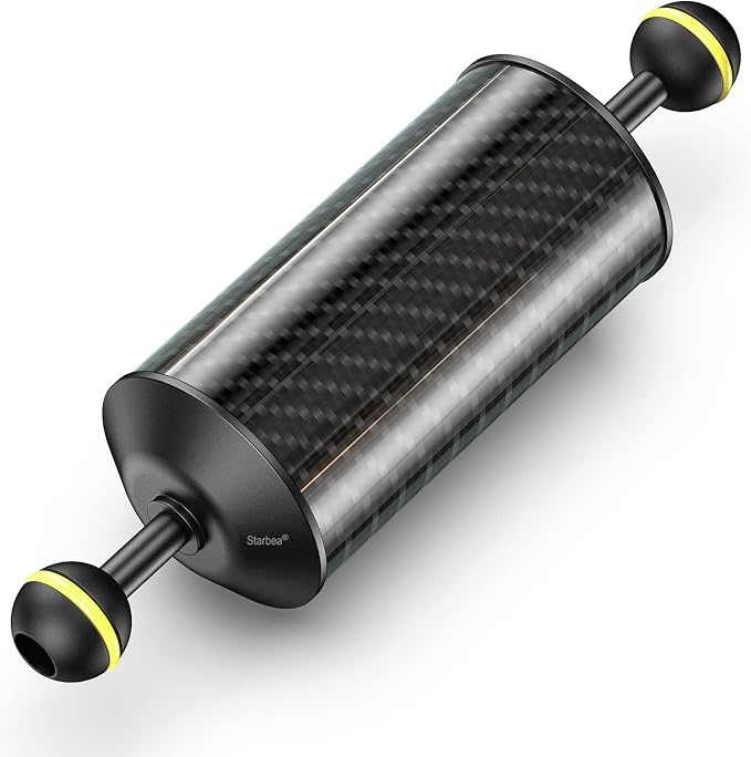 Sea frogs D60mm, 8'', Carbon Fiber Float Arm, Buoyancy Provided 300g | Aquatic Arm for Ultralight, Underwater Camera System Diving Tray Video Light/Strobe GA-6