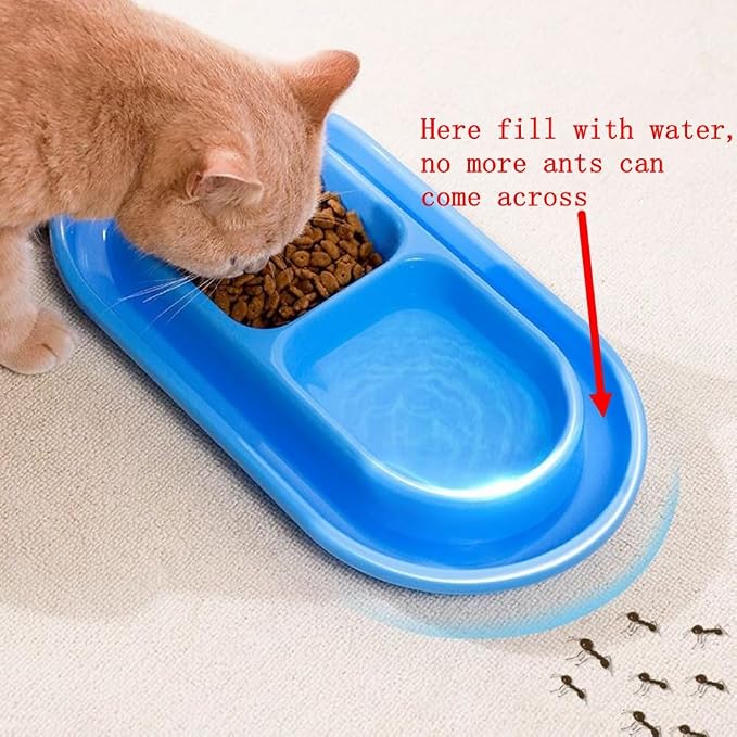 Cat Kitten Dish Dog Puppy Feeder Pet Bowl Ants go Away Grey, S | Ant Proof Cat Food Bowl, No Spill Dish, Outdoor Feeding, Deep Wide Water Moat, Ants Barrier Blocks Ants, Lightweight Plastic