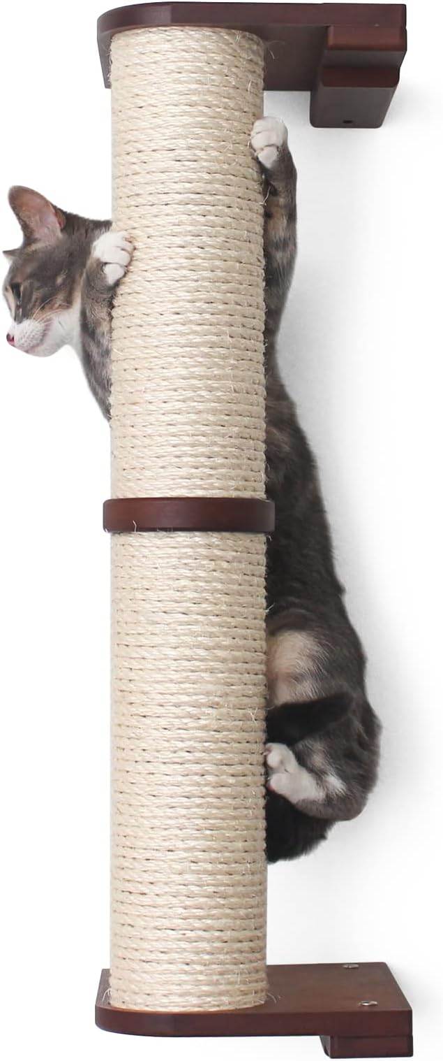 Catastrophic Creations Cat Scratching Post – 2-Tier Cat Wall Scratcher - Bamboo and Sisal Cat Scratcher Post – Durable Cat Scratching Posts for Indoor Cats – Modern Cat Furniture