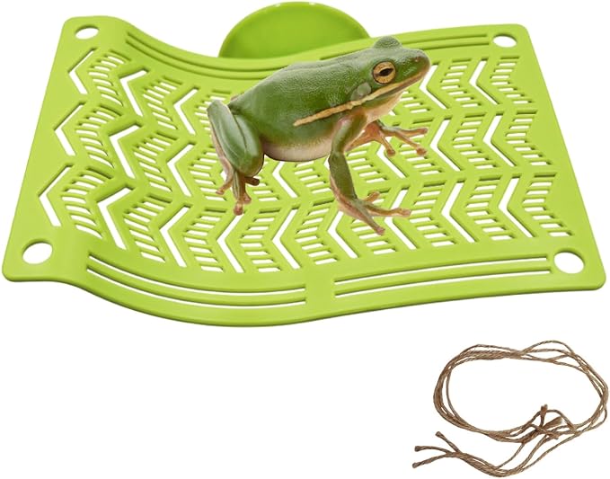 Plastic Frog Hammock with Suction Cup, Frog Habitat Platform, Reptile Decorations for Terrarium, Frog Tank Accessories, Terrarium Decor for Tree Frog, African Dwarf Frog, Frog and Toad
