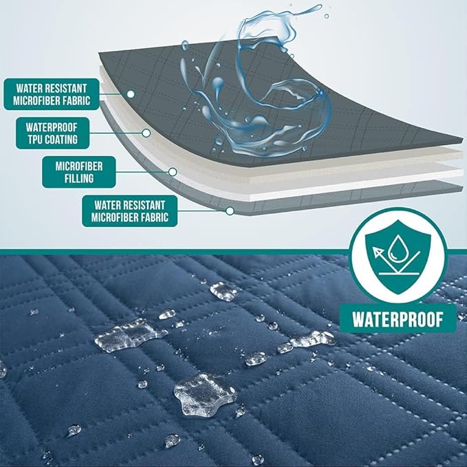 PetAmi Waterproof Couch Cover for Dogs, Waterproof Pet Blanket, Reversible Furniture Cover Sofa Protector for Pet Cat Bed, Washable Waterproof Blanket Dog Cover for Couch Seat, 30x70 Blue