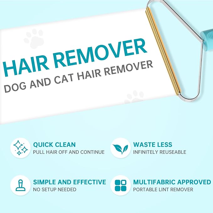 3-Pack Pet Hair Removal Tool,Dog Cat Hair Remover,Lint Shaver Cleaner Pro,Fur Removal Tool,Portable Carpet Scraper,Carpet Rake,Pet Hair Brush for Carpet,Clothes,Car Mats,Couch,Pet Bed,Furniture