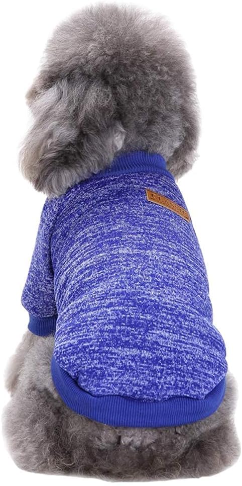 Jecikelon Dog Clothes Dogs Sweater Soft Puppies Clothing Winter Puppy Sweaters Warm Outfit for Dogs Small XXS XS Cat Apparel (Dark Blue, XXS)