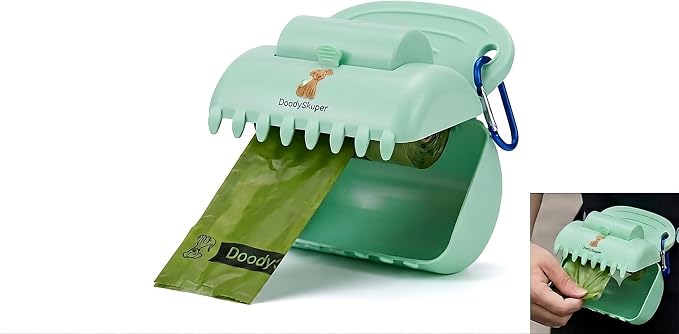 Doodyskupar Portable Pooper Scooper – High-Tension Precision Claw with Bag Holder, Ultra-Lightweight (Under 5 oz) Ergonomic Control, Universal Fit for All Breeds, Starter Bags Included