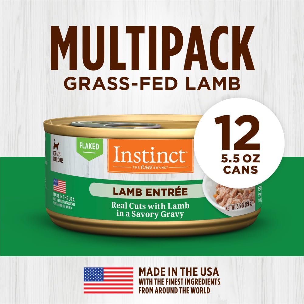 Instinct Flaked Entrée Wet Canned Cat Food - Lamb, 5.5 oz. Cans (Pack of 12)