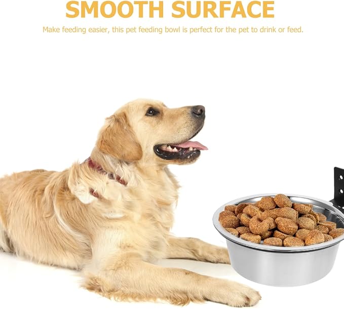 ULTECHNOVO Wall Mounted Dog Bowl Elevated Dog Bowl for Food & Water 8.26 X 8.26 X 2.95 in Stainless Steel Pet Feeding for Indoor Outdoor Use Easy Clean for Medium Large Dogs